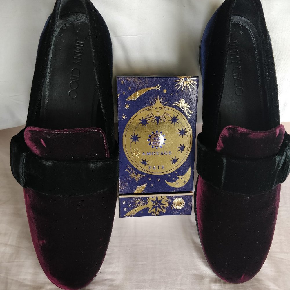 Jimmy Choo John velvet strap gradient loafer shoe